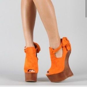 Privileged Orange Ferra Platforms size 10